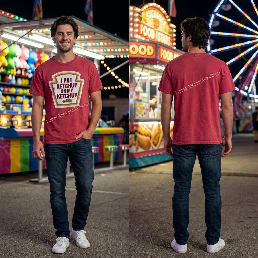 Heinz Ketchup Distressed Red Graphic T Shirt Men’s XL 44-46